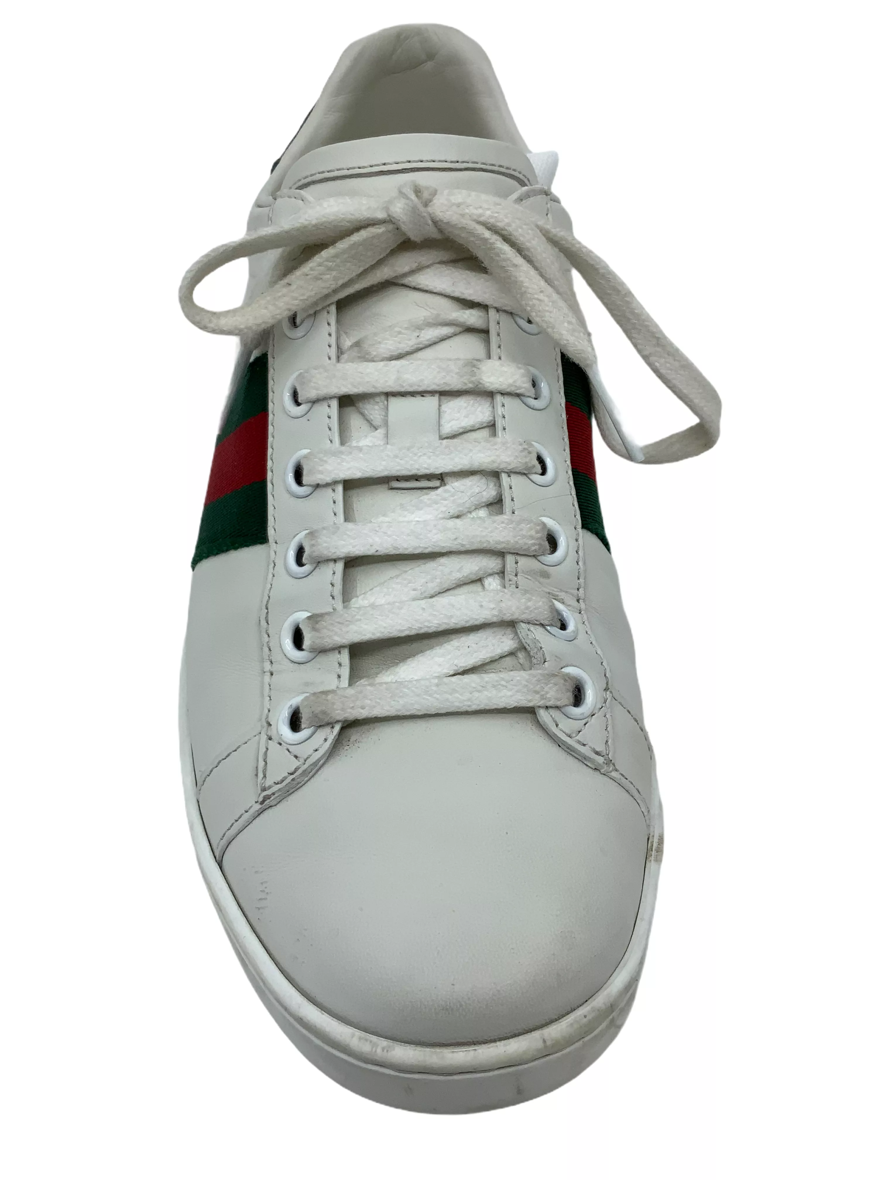 Gucci Ace Leather Web Sneaker Size 7 - Buy Now