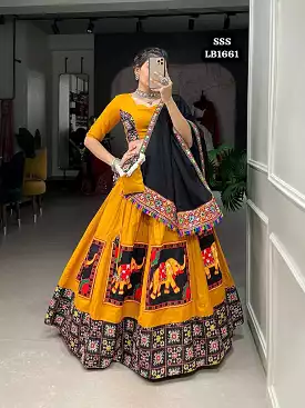 Haldi Special Lehenga Choli with Gamthi work, Duppatta, and Purse - SSS001HL