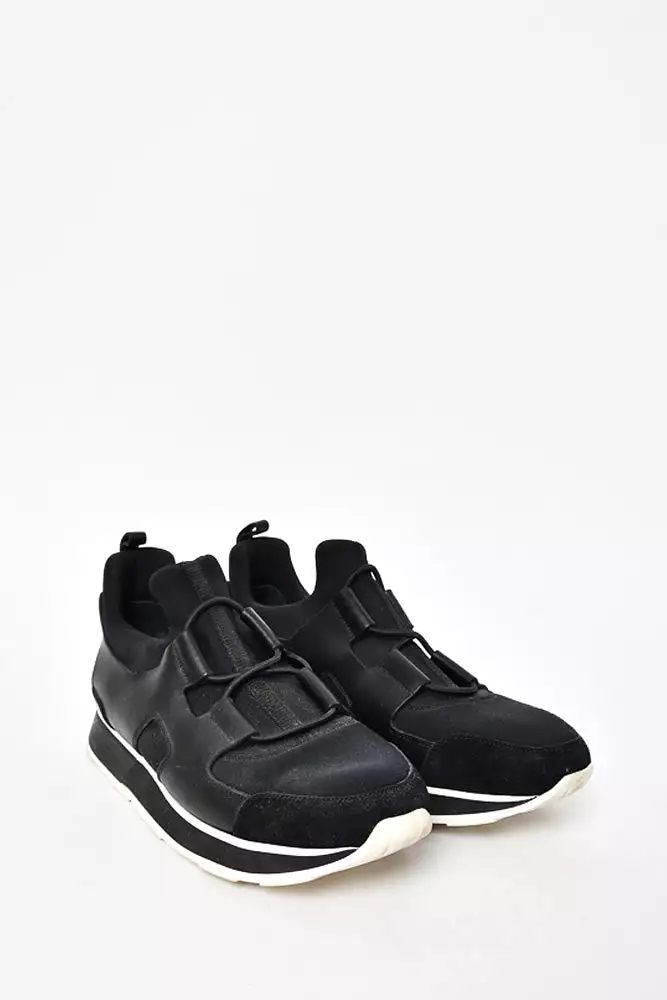 Hermes Black Neoprene Leather H Sneaker 38.5- Best Price Guarantee.