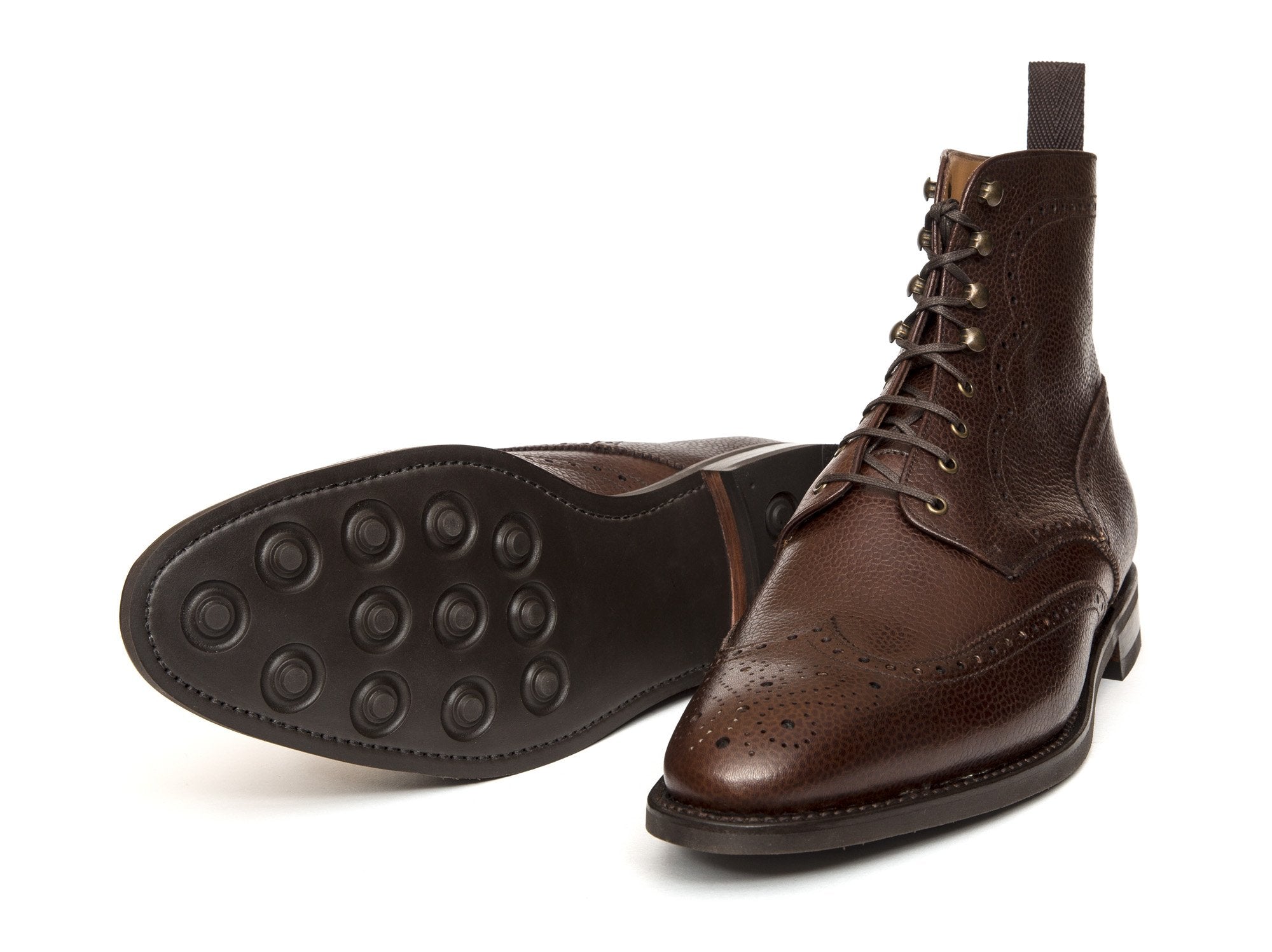 Holman MTO Dark Brown Scotch Grain TMG Last Country Rubber Sole - Shop Now.