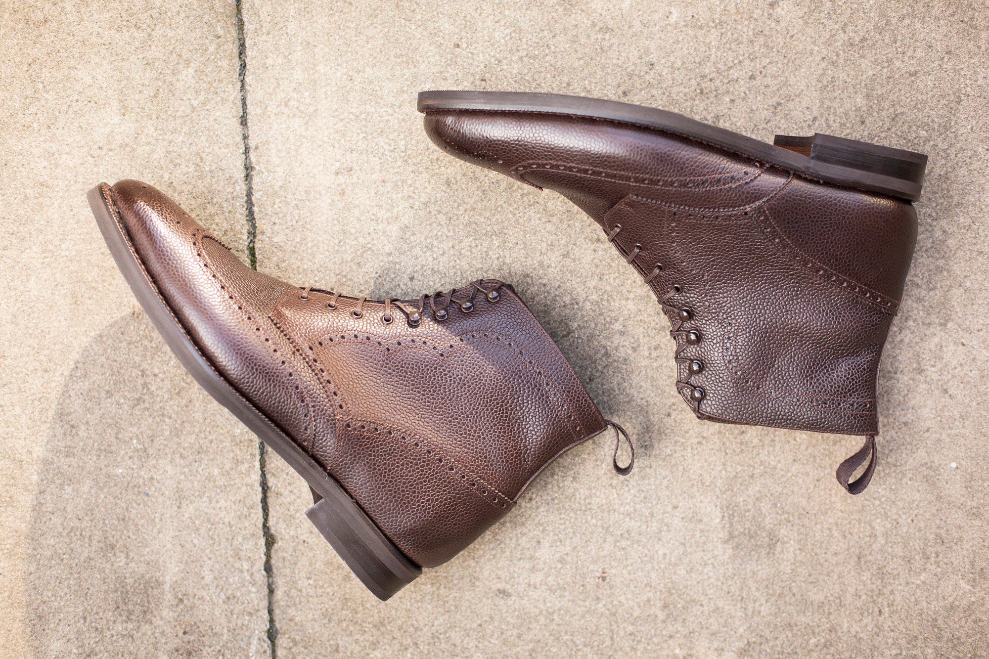 Holman MTO Dark Brown Scotch Grain TMG Last Country Rubber Sole - Shop Now.