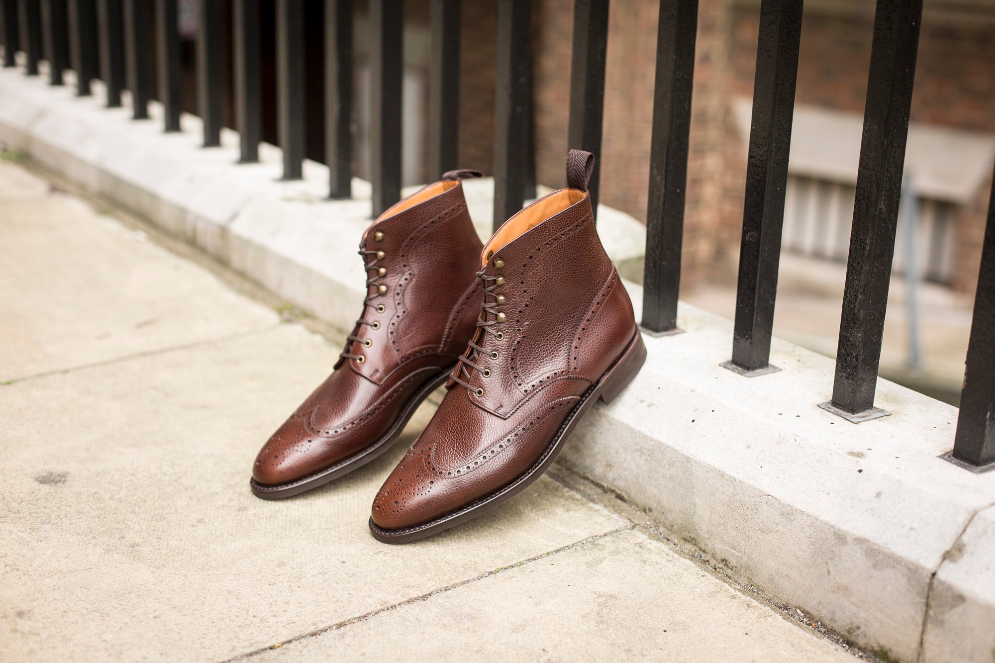 Holman MTO Dark Brown Scotch Grain TMG Last Country Rubber Sole - Shop Now.