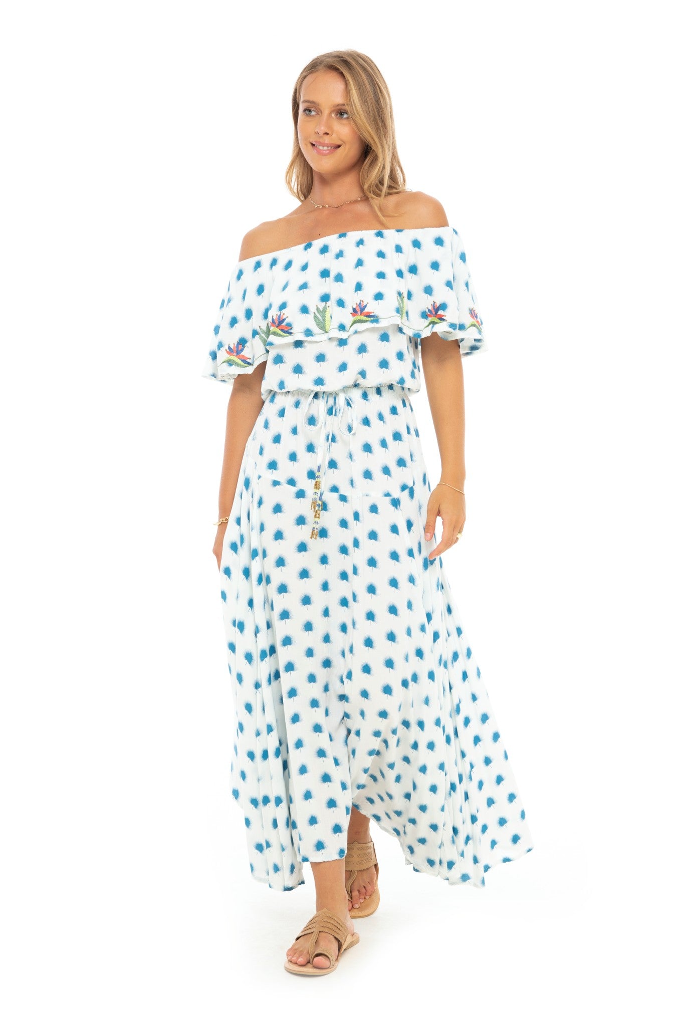 Kalapa Long Dress, Off Shoulder Maxi Dress