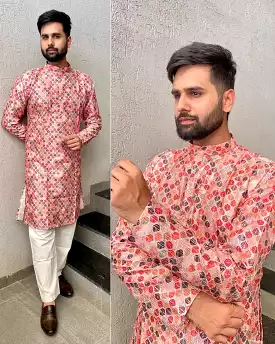 Kurta Pyjama for Men in Hit Prints for Functions and Party Wear - FASH001KPB