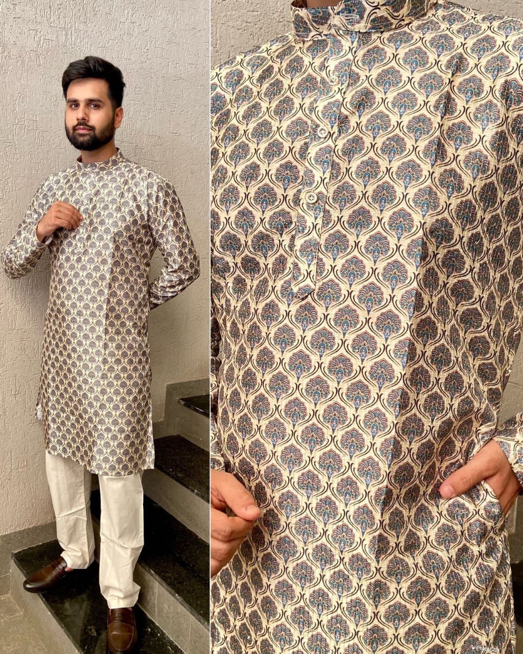 Men's Kurta Pyjama for Functions and Partywear in Hit Prints-FASH001KPC