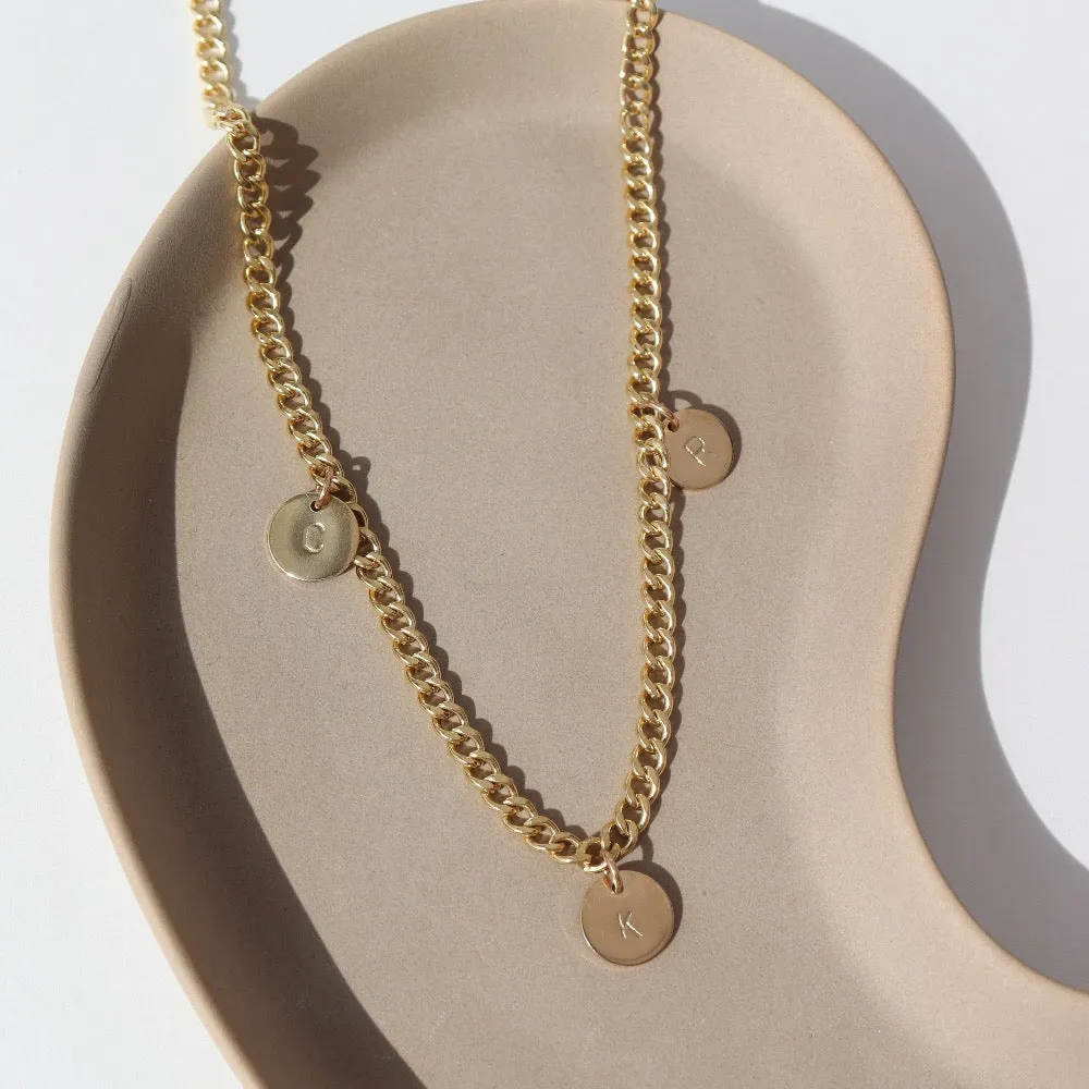 Modern Muse Necklace, 14k Gold Fill, Initial Pendant