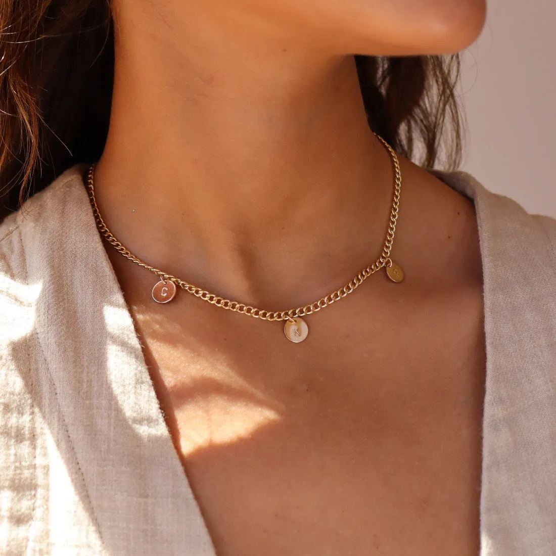 Modern Muse Necklace, 14k Gold Fill, Initial Pendant