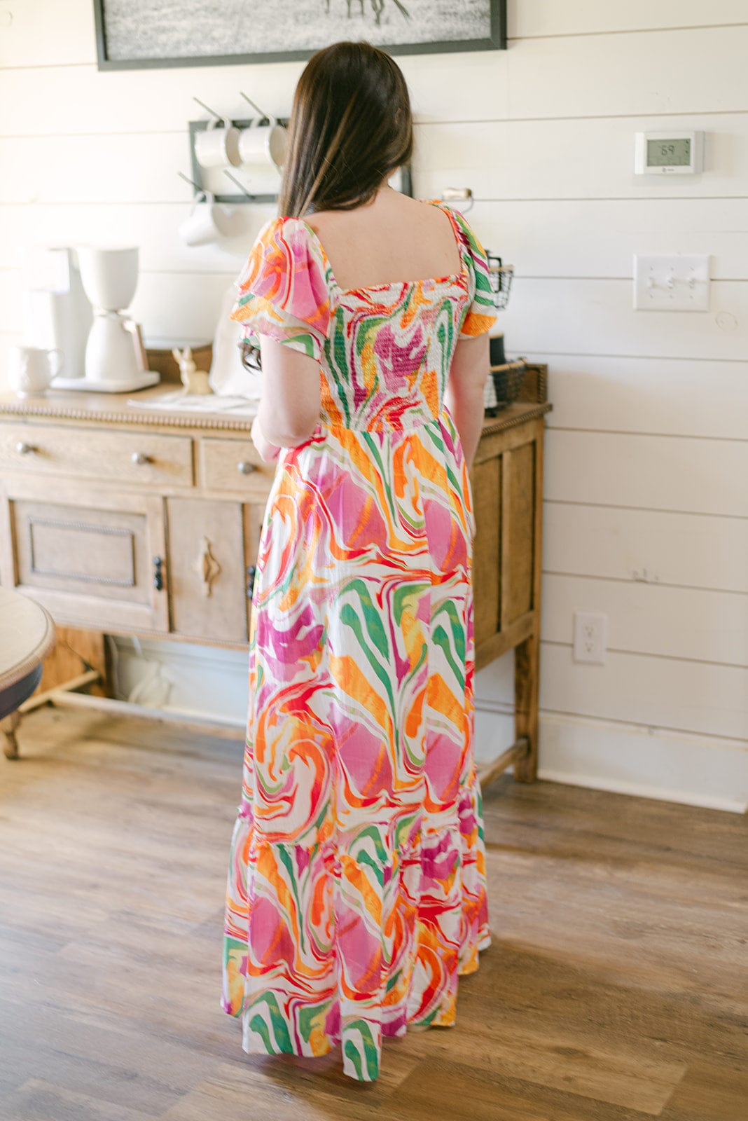 Multicolored Marble Maxi Dress - Results: Vari-colored Marble Long Dress