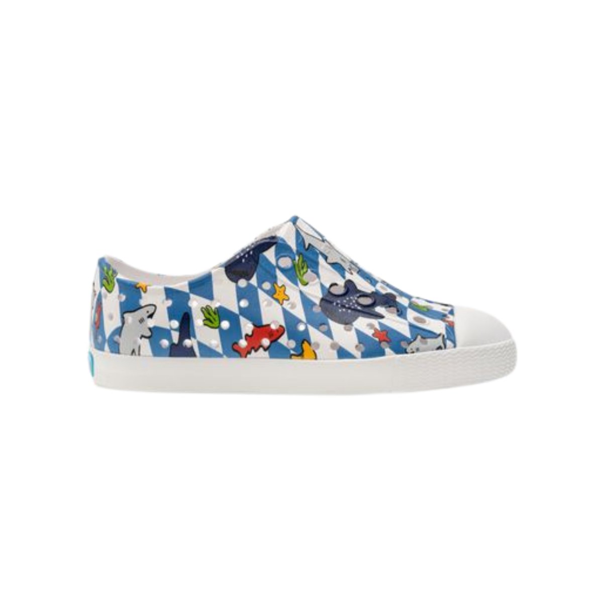 Native Toddler's Jefferson Tod Sugarlite Shoe White/Shark Grid Print