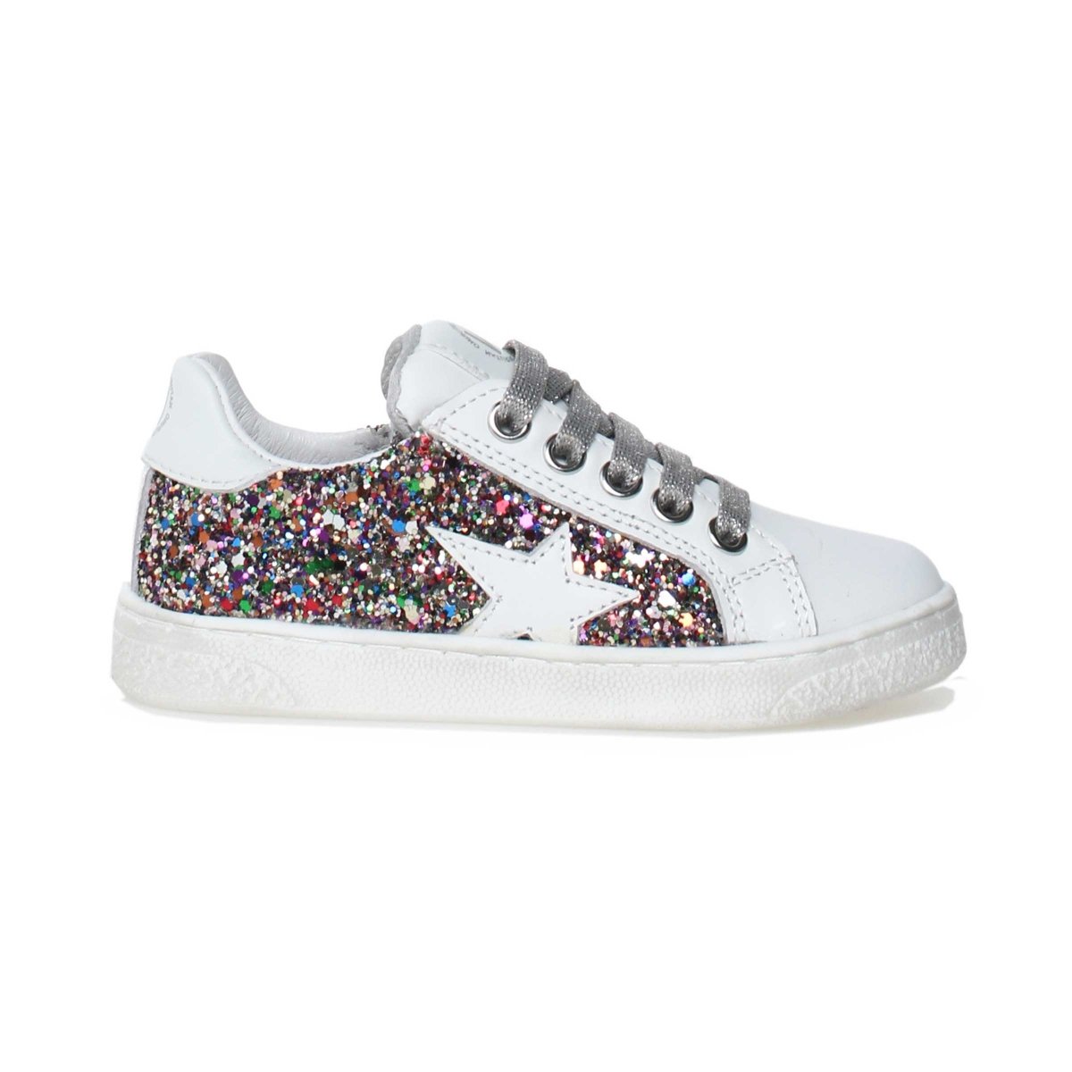 Naturino Kids Shoes - Pinn White/Multi Glitter - Sizes 33-35