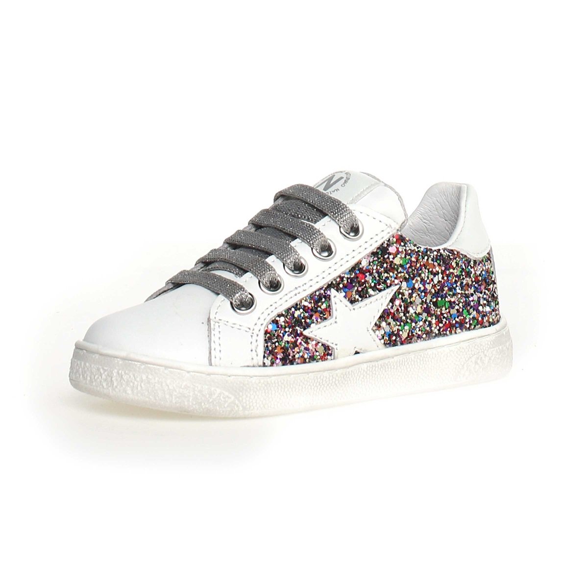 Naturino Kids Shoes - Pinn White/Multi Glitter - Sizes 33-35