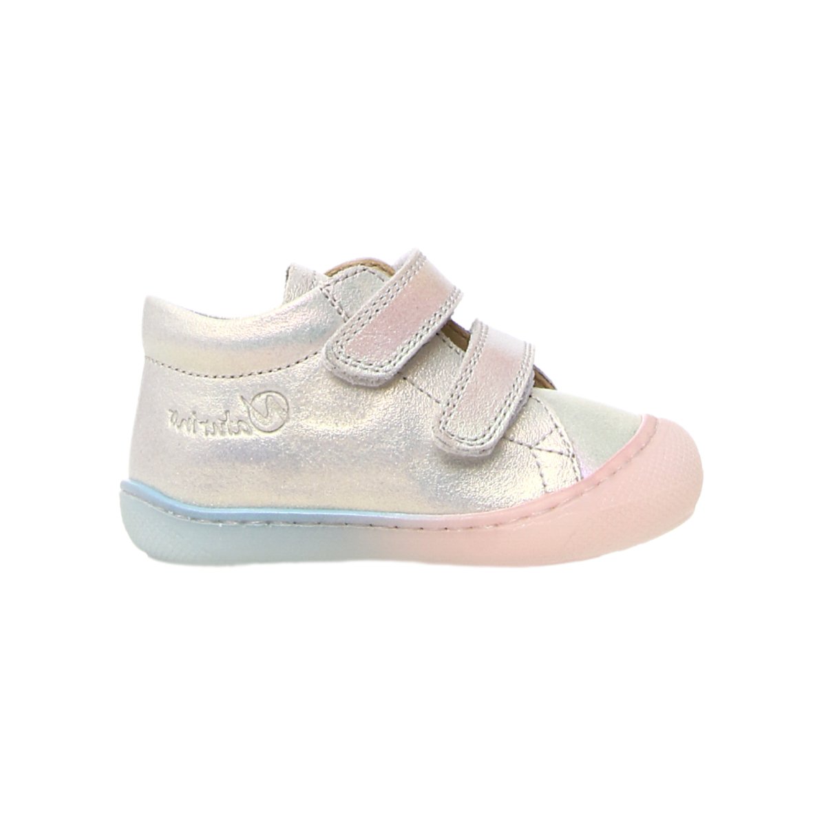 Naturino Toddler Shoes | White Shimmer/Tye Dye Velcro | Sizes 19-22