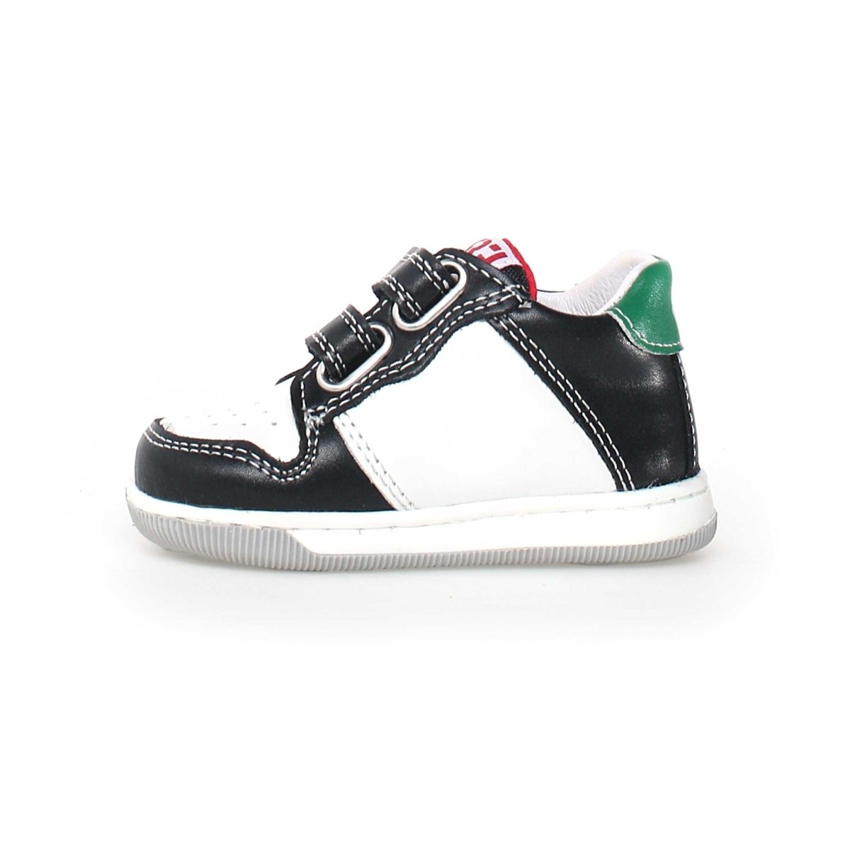 Naturino Toddler Size 22-26 Shoes - Frankie White/Black/Green Star