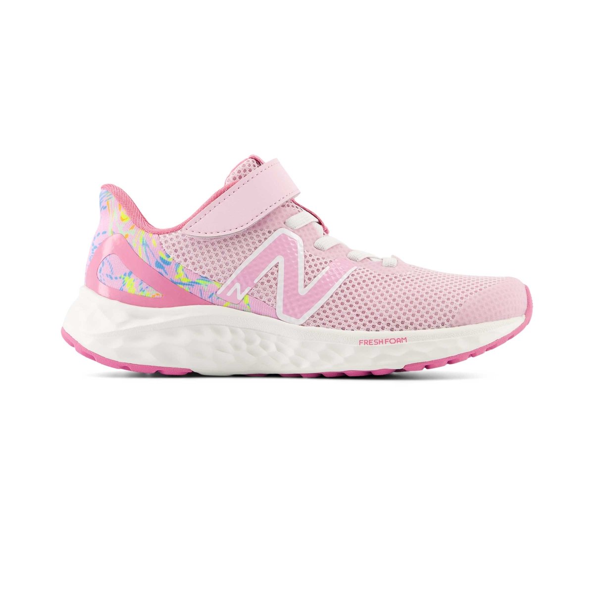 New Balance preschool shoes, Fresh Foam Arishi V4 in Raspberry/Pink.