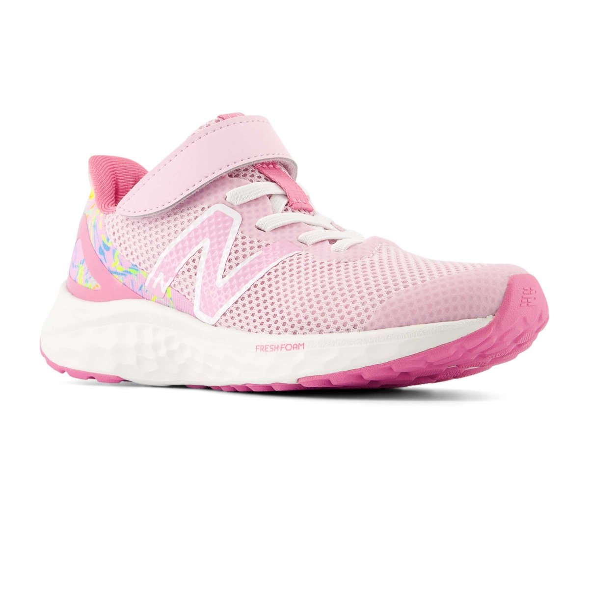 New Balance preschool shoes, Fresh Foam Arishi V4 in Raspberry/Pink.