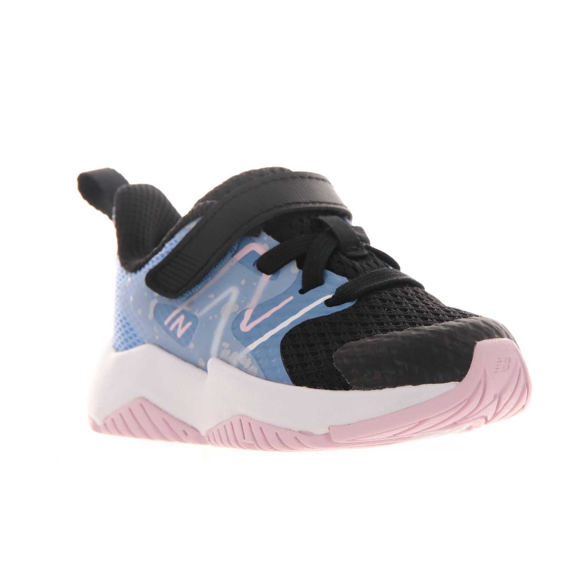 New Balance Rave Run v2 Toddler Shoes - Blue/Black/Pink Velcro