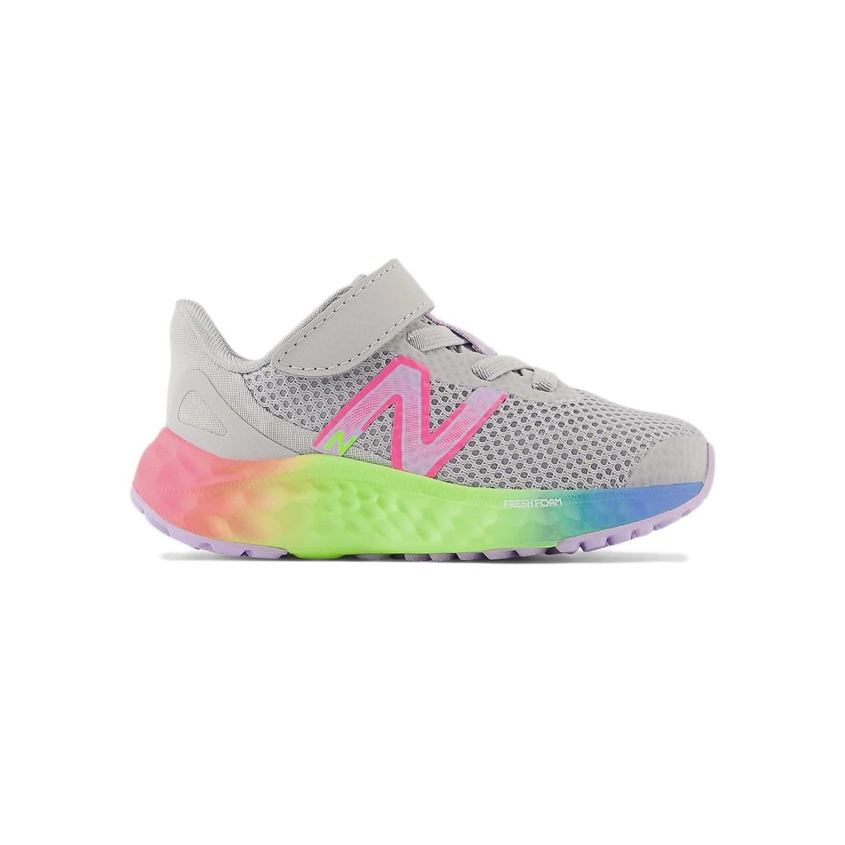 New Balance Toddler's Fresh Foam Arishi v4 Bungee Lace Grey/Rainbow