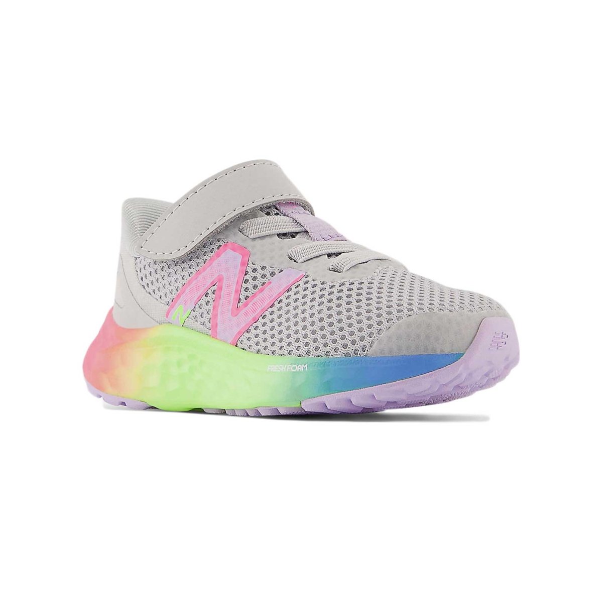 New Balance Toddler's Fresh Foam Arishi v4 Bungee Lace Grey/Rainbow