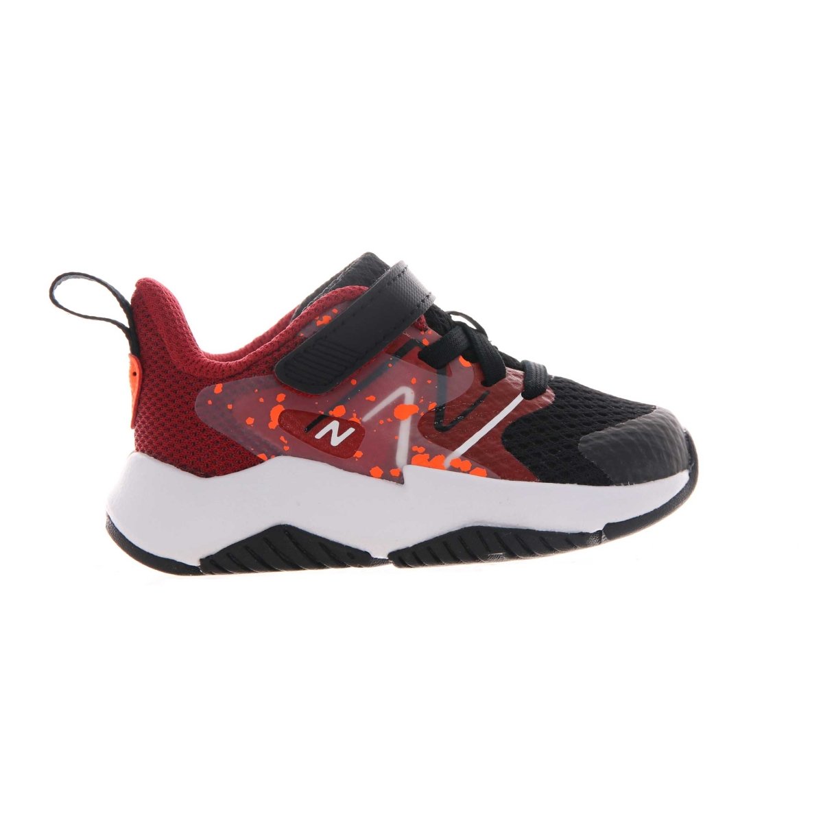 New Balance Toddler's Rave Run V2 Black Red Orange Velcro alternative description