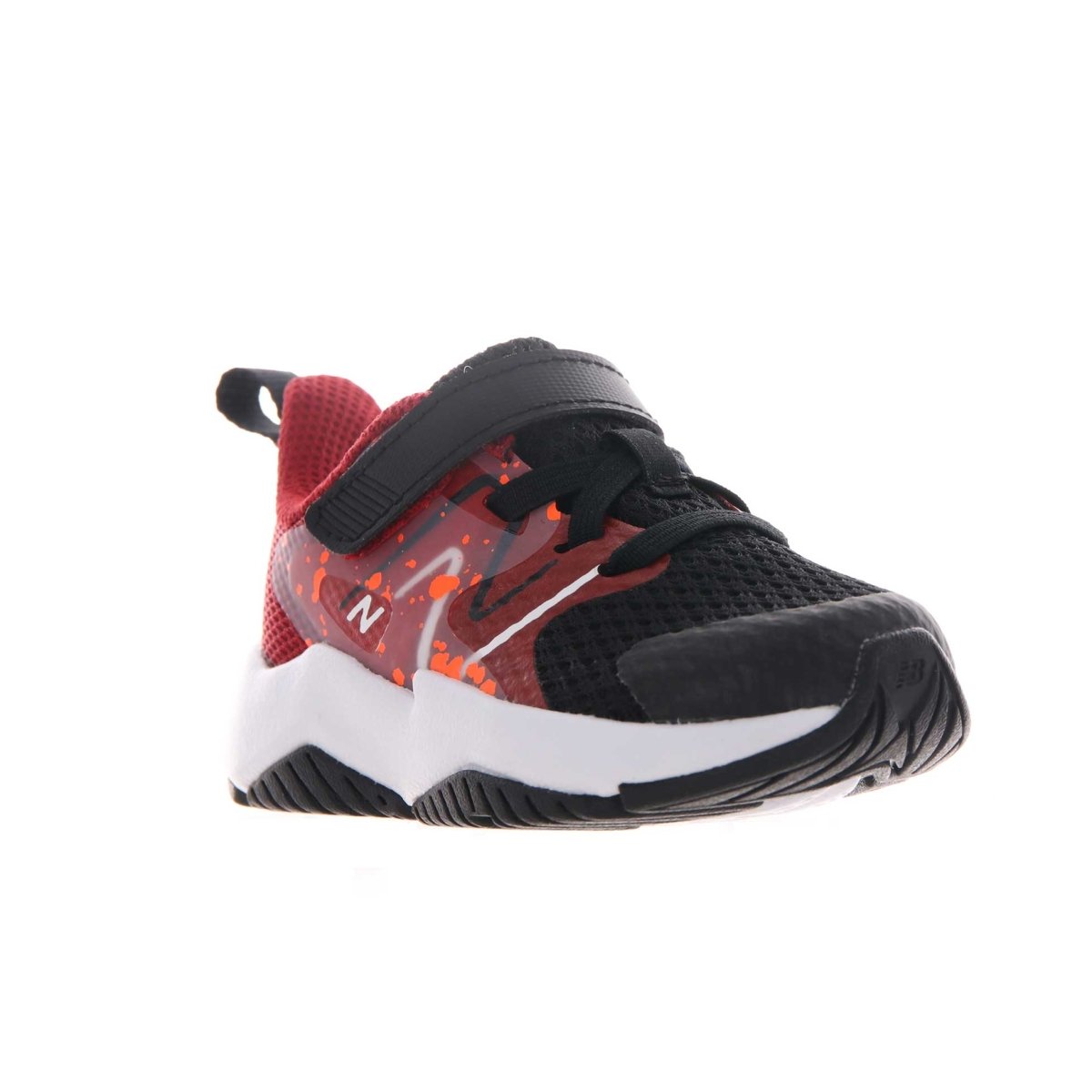 New Balance Toddler's Rave Run V2 Black Red Orange Velcro alternative description