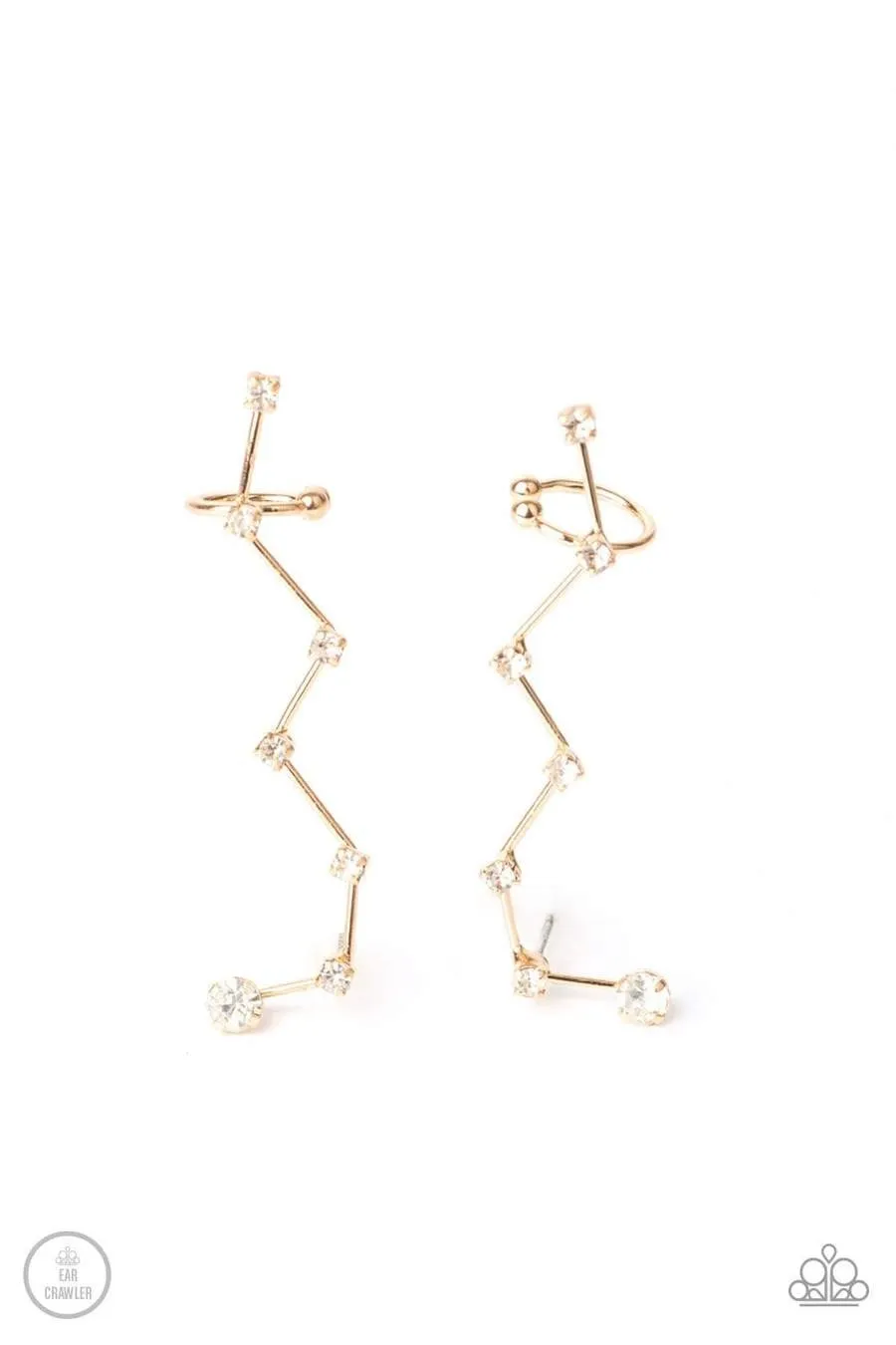 Paparazzi Accessories: Gold Ear Crawlers - CONSTELLATION Prize