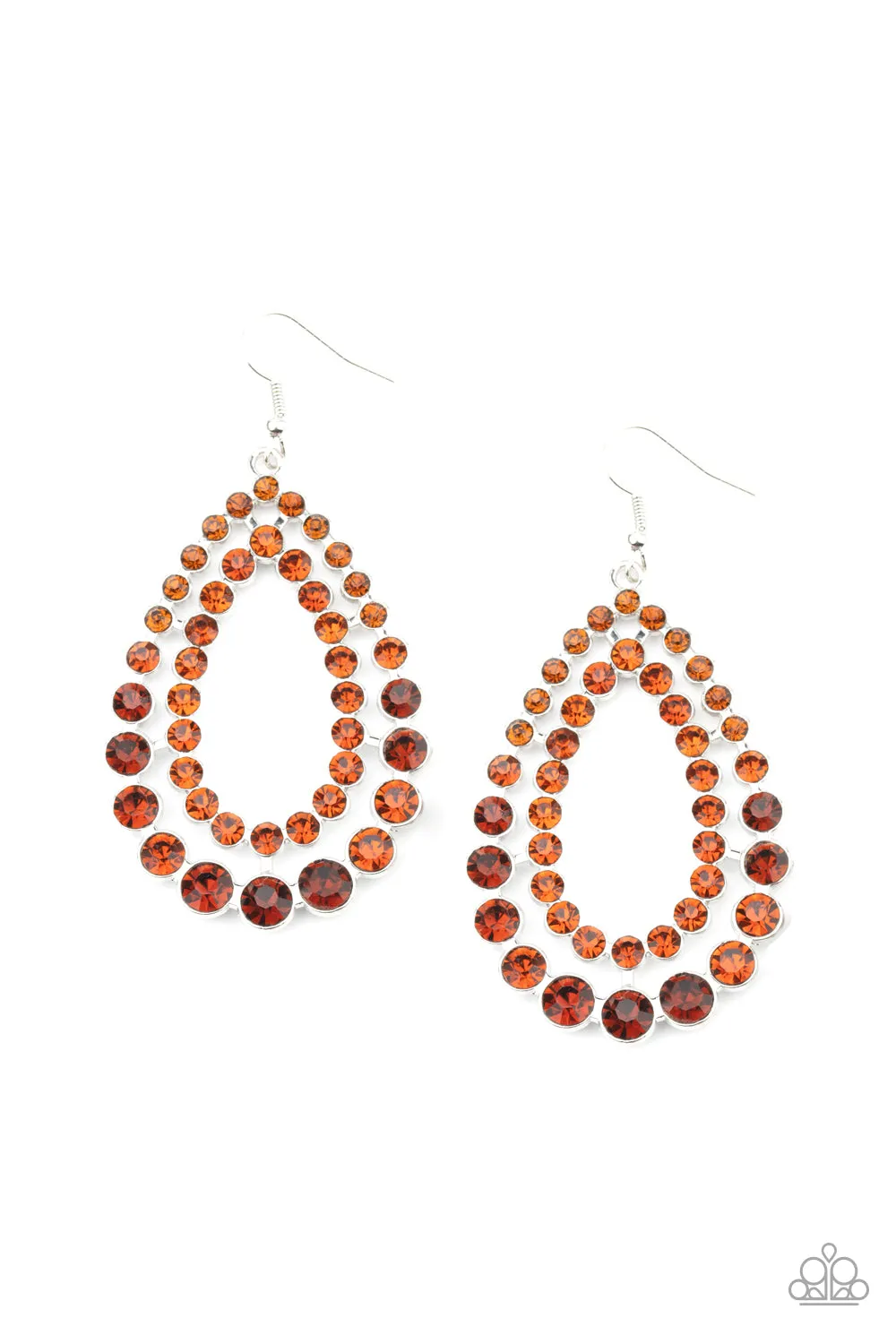 Paparazzi Glacial Glaze Brown Earrings