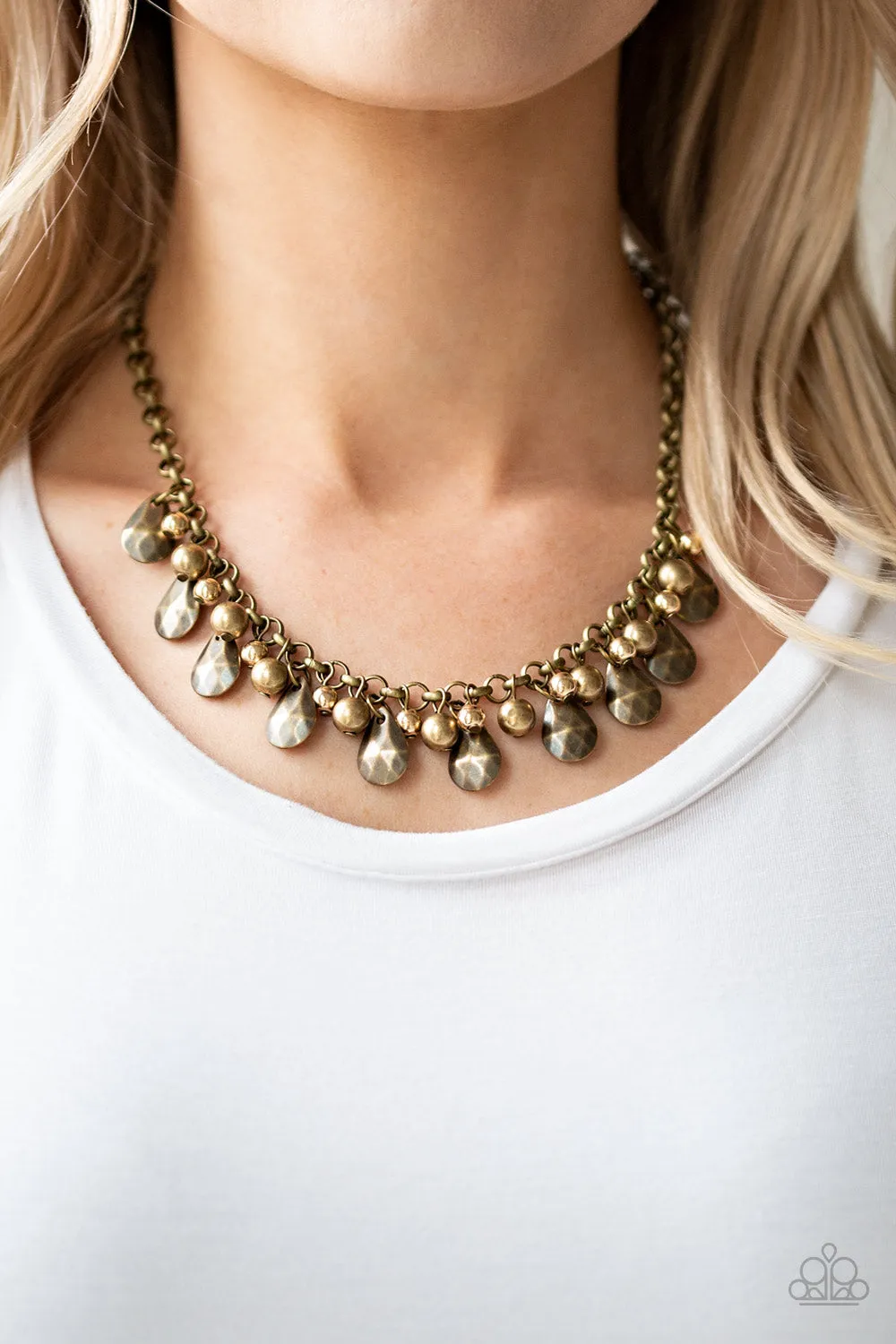 Paparazzi Stage Stunner Brass Bead Necklace