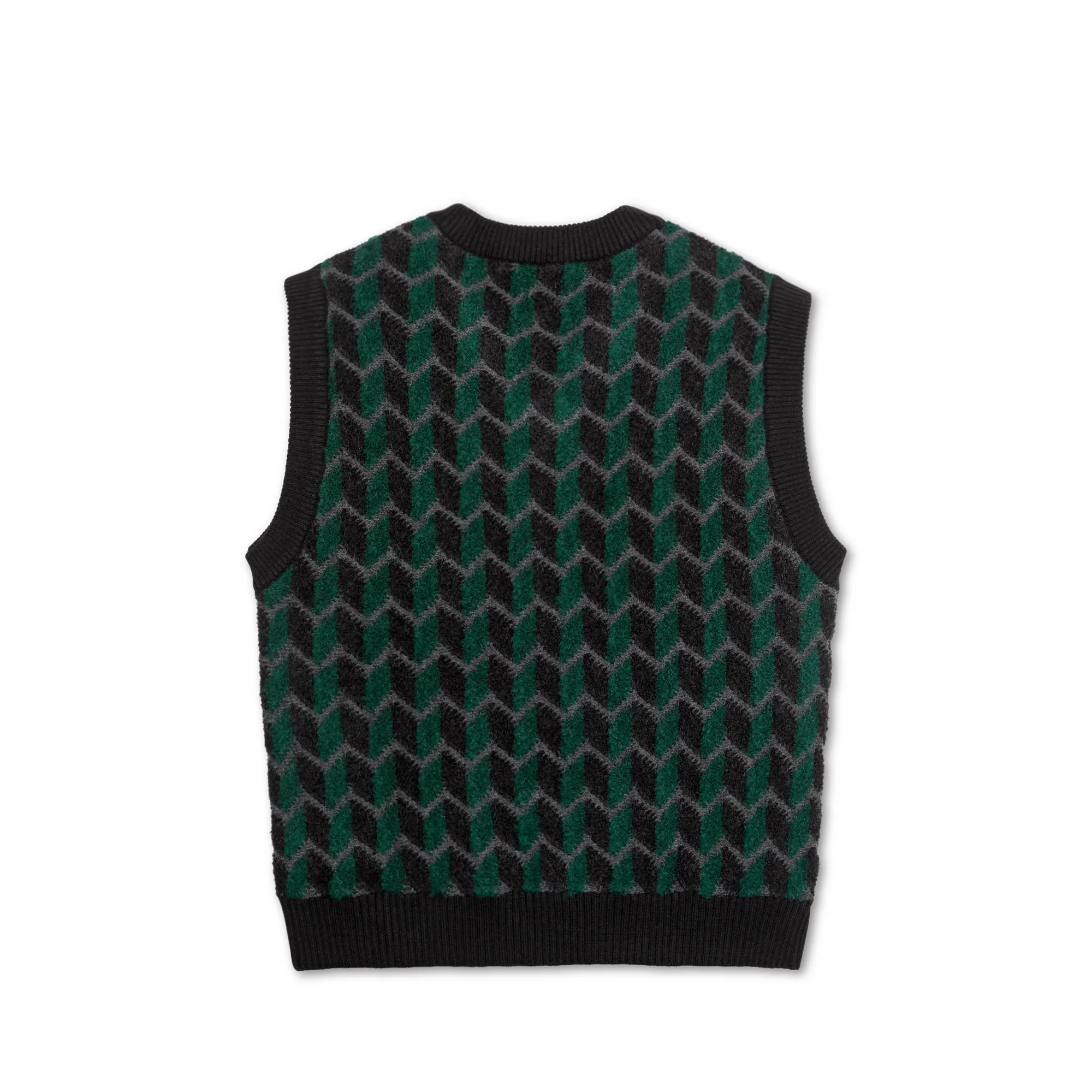 Polar Zig Zag Knit Vest - Black/Dark Teal