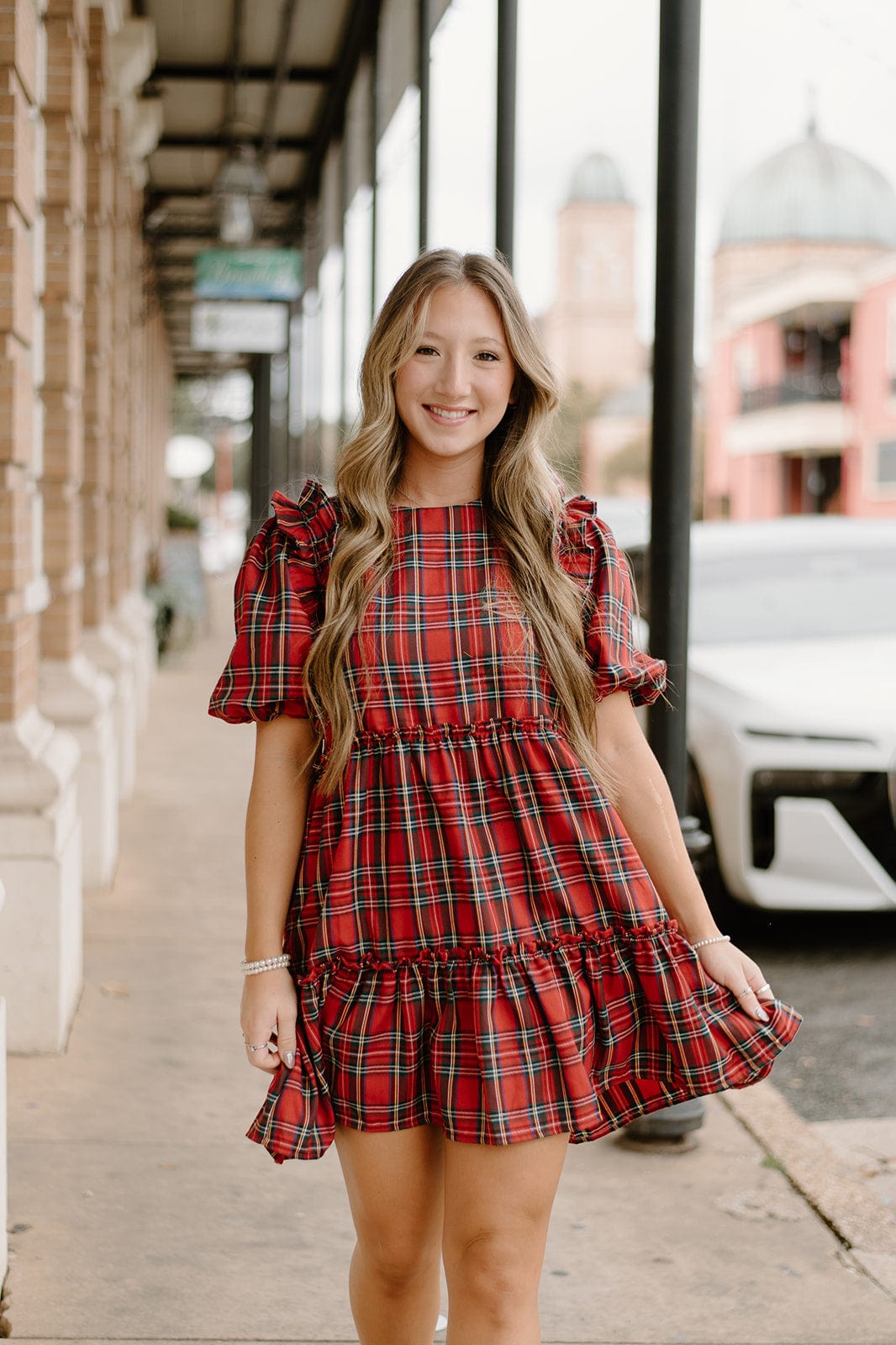 Red Plaid Babydoll Dress - Result: Tartan Babydoll Dress in Red Plaid