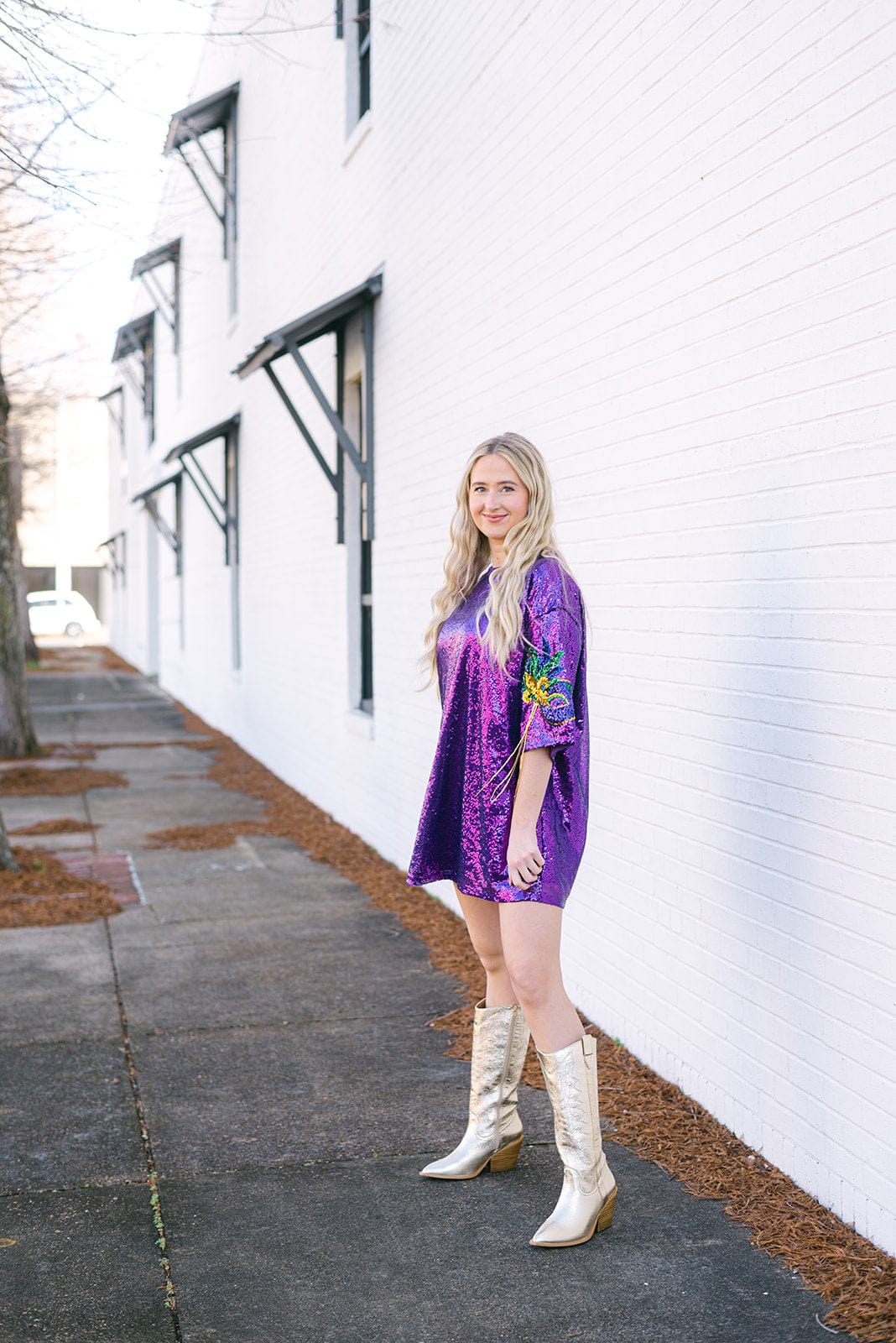 Results: Purple Sequin Dress for Mardi Gras Mask