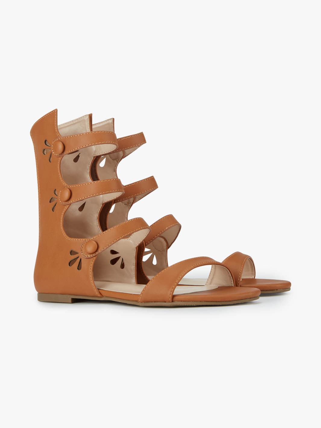 Roman Gladiator Sandals with Buttons