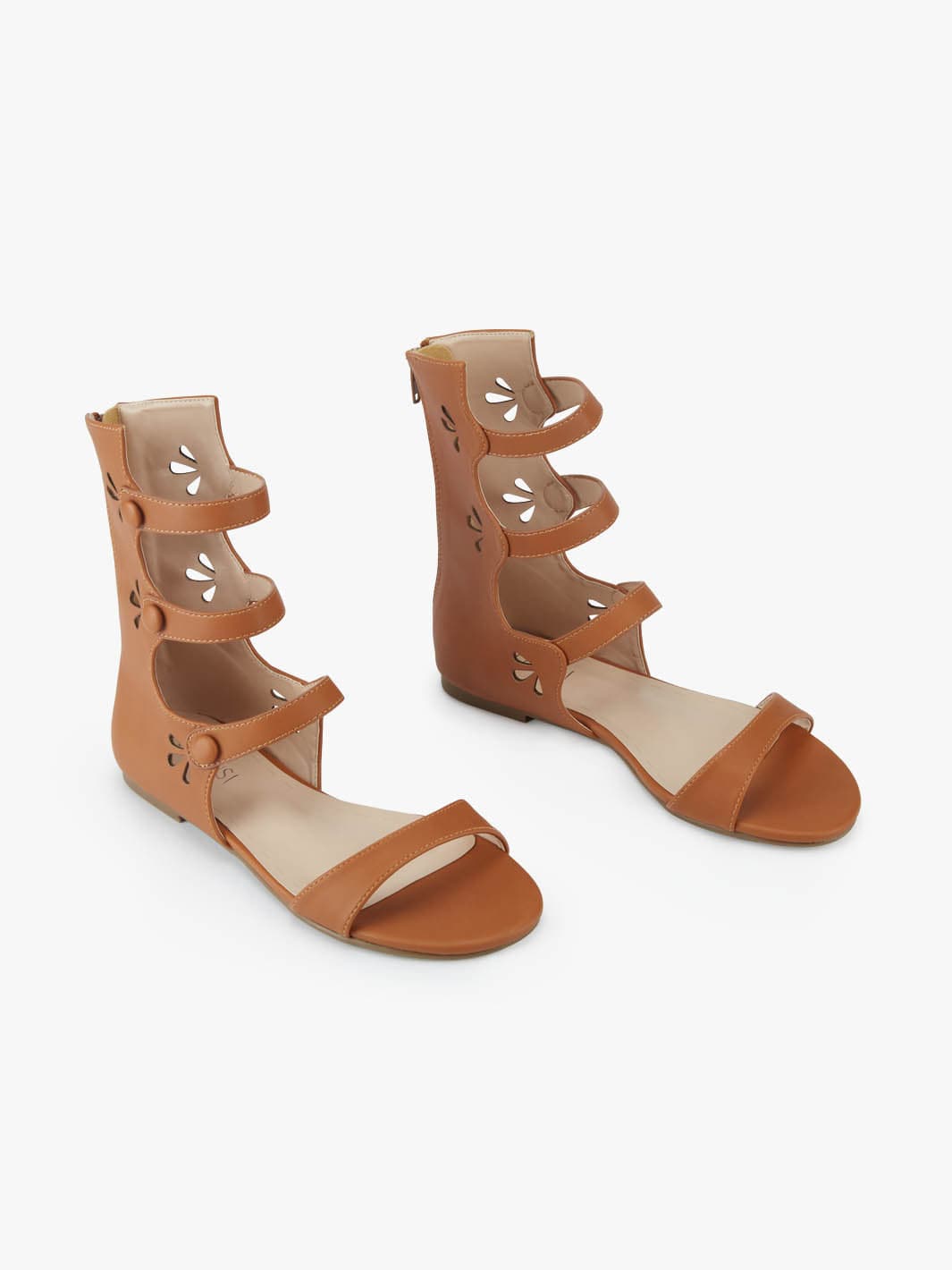 Roman Gladiator Sandals with Buttons