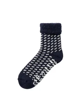 RoToTo Cozy Room Socks - Birds Eye Pattern - Navy