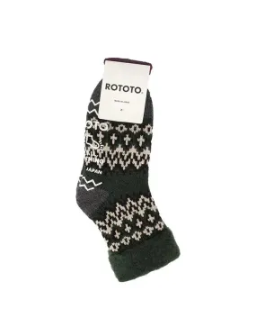 RoToTo Dark Green Nordic Comfy Room Socks