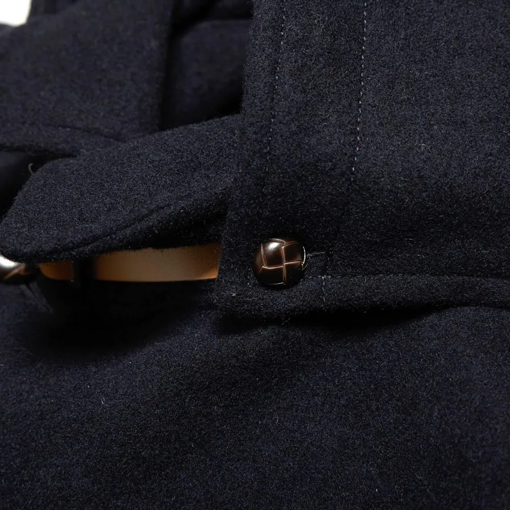 SOPHNET. Navy Wool Melton Hooded Short Blouson