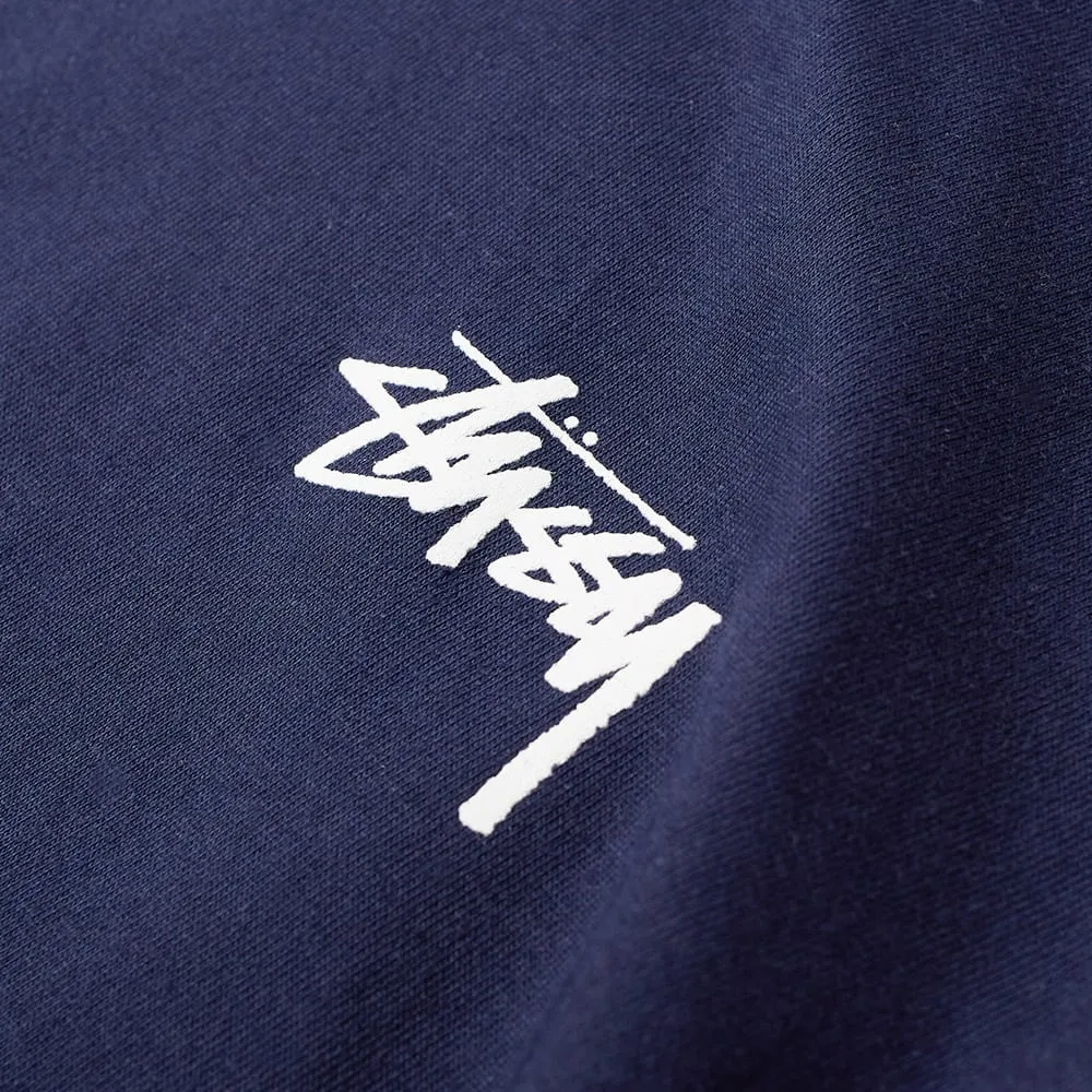 Stussy Navy Long Sleeve Original Stock Hooded Tee