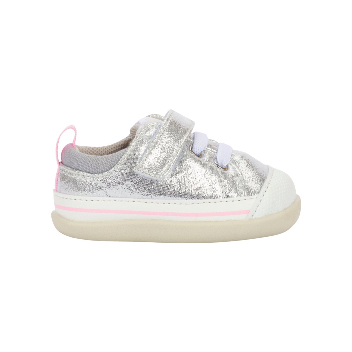 Stylish Toddler Stevie Shoes in Silver Shimmer - Sizes 3.5-5