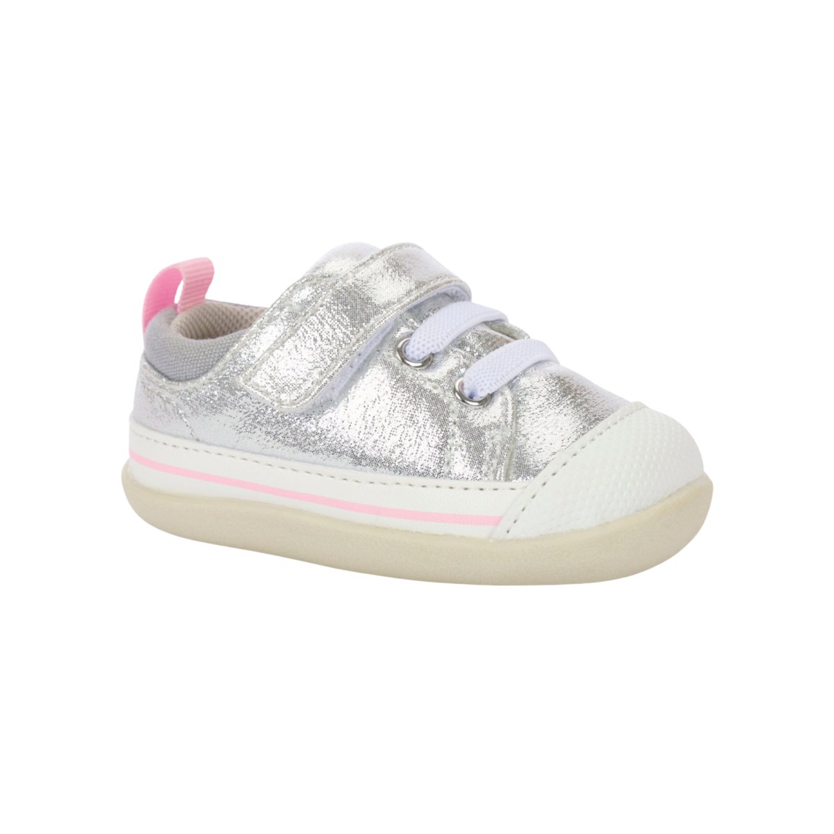 Stylish Toddler Stevie Shoes in Silver Shimmer - Sizes 3.5-5