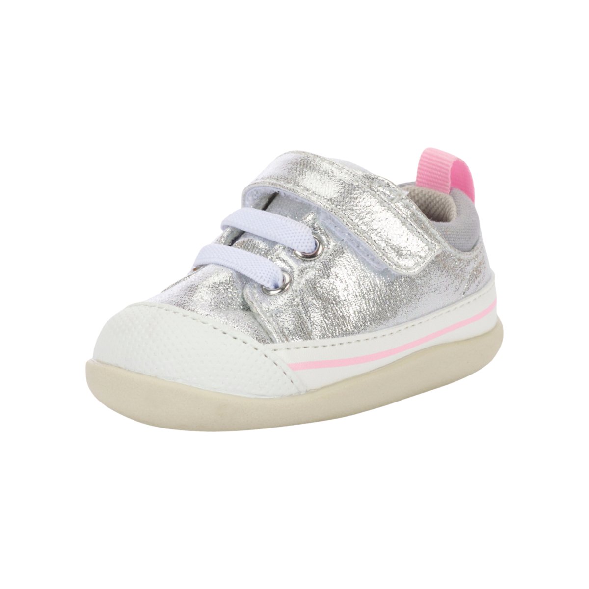 Stylish Toddler Stevie Shoes in Silver Shimmer - Sizes 3.5-5