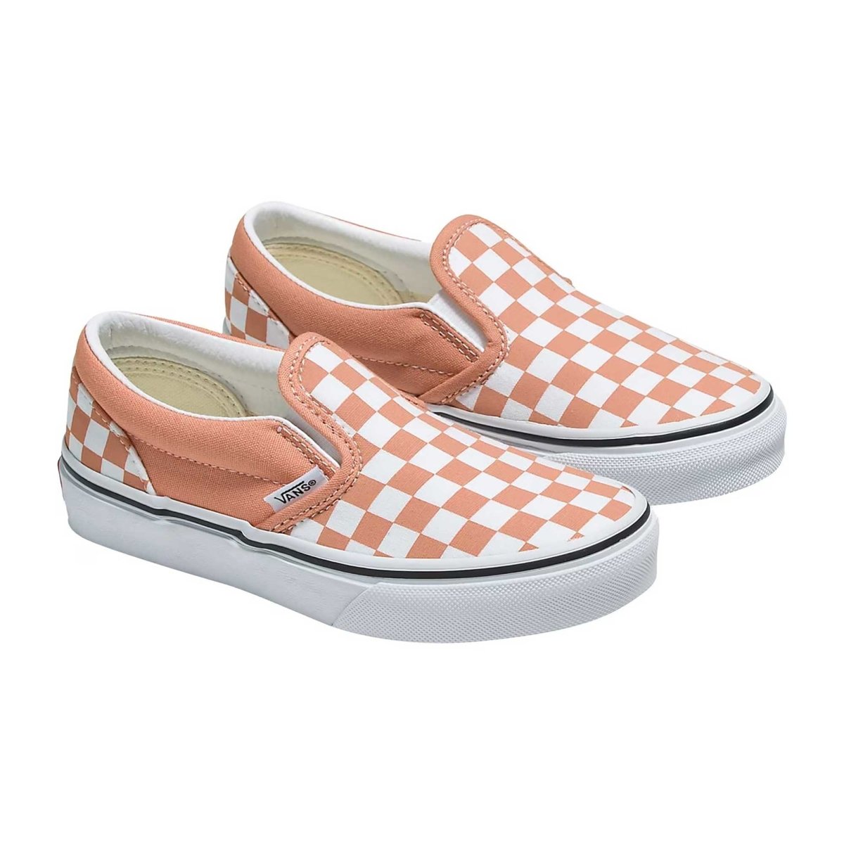 Vans PS Slip On Sun Baked/White Checkerboard for preschoolers.