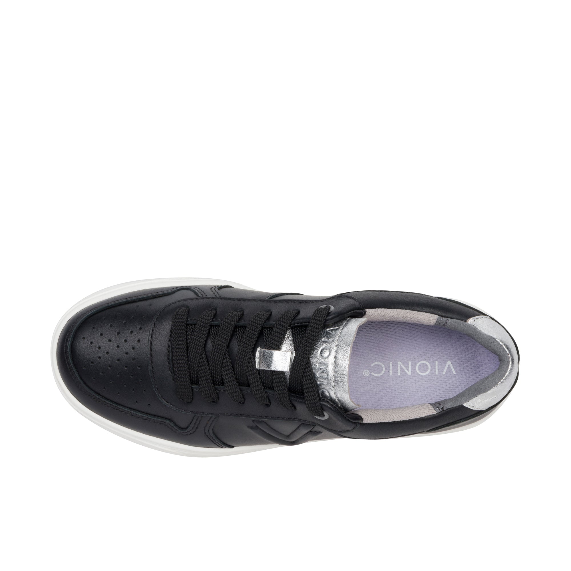 Vionic Women's Court Sneaker - Black Silver