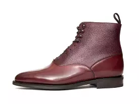 Wedgwood Burgundy Calf and Scotch Grain Shoes - TMG Last - City Rubber Sole