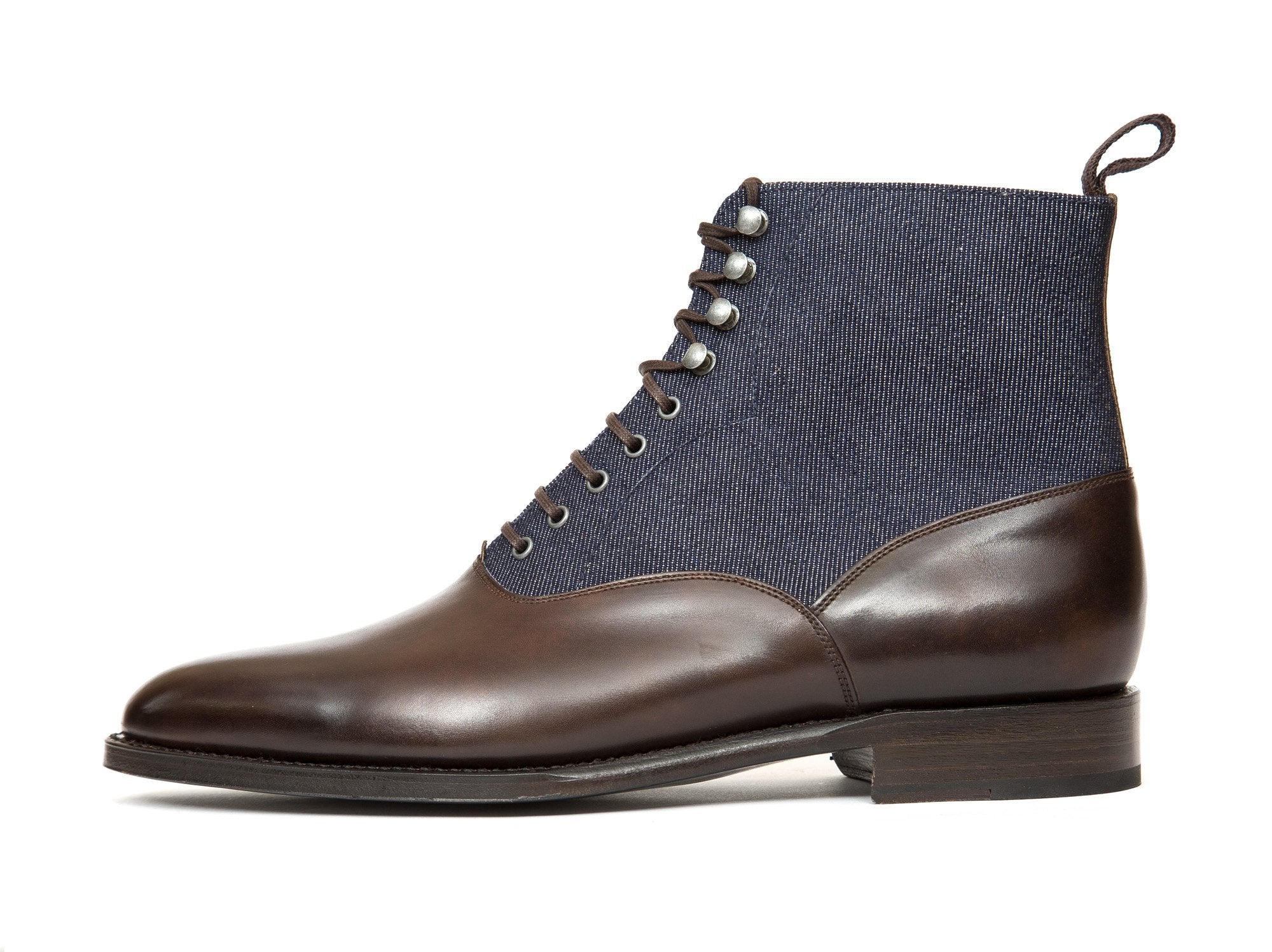 Wedgwood MTO - Antique Brown Calf / Denim - TMG Last - Single Leather Sole