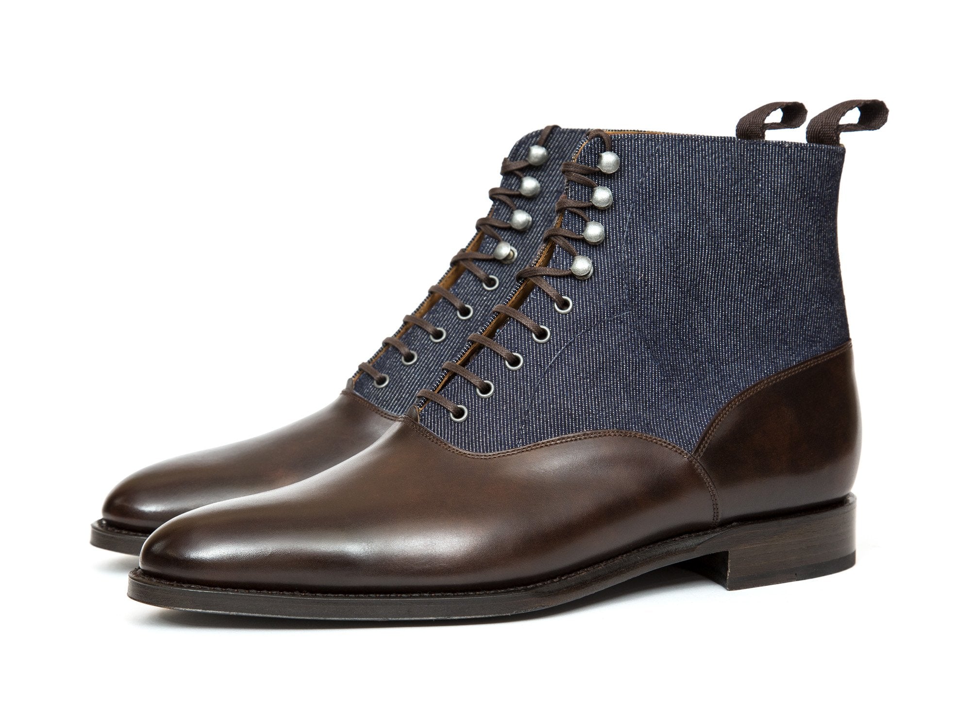 Wedgwood MTO - Antique Brown Calf / Denim - TMG Last - Single Leather Sole