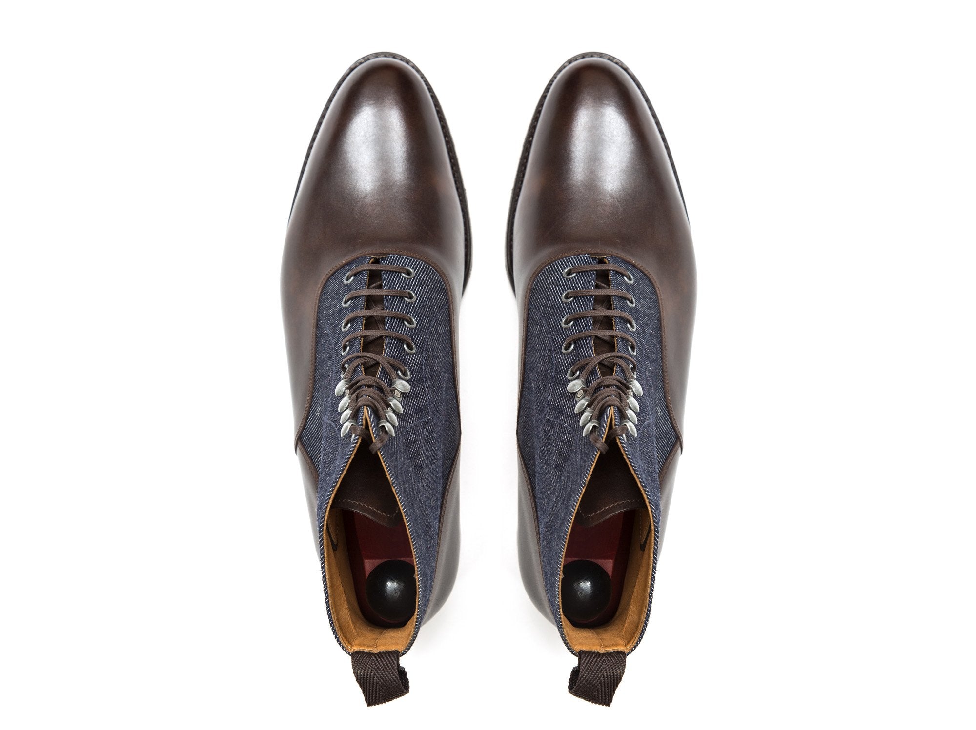 Wedgwood MTO - Antique Brown Calf / Denim - TMG Last - Single Leather Sole