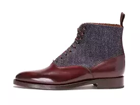 Wedgwood Shaded Merlot Calf Blue Tweed TMG Last Double Leather Sole