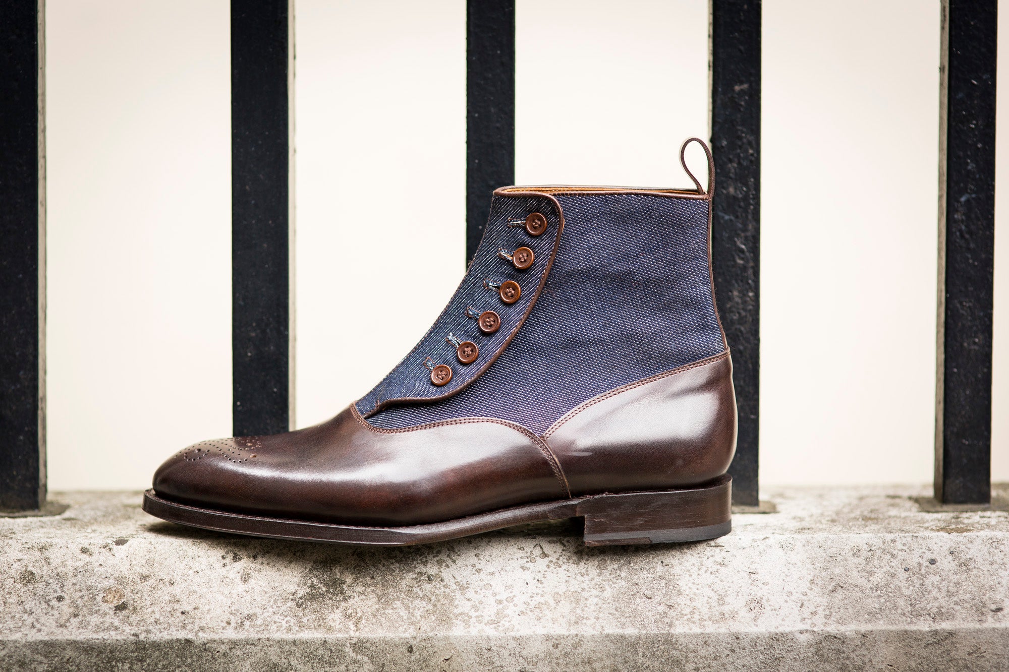 Westlake MTO Dark Brown Museum Calf Denim NGT Last Single Leather Sole