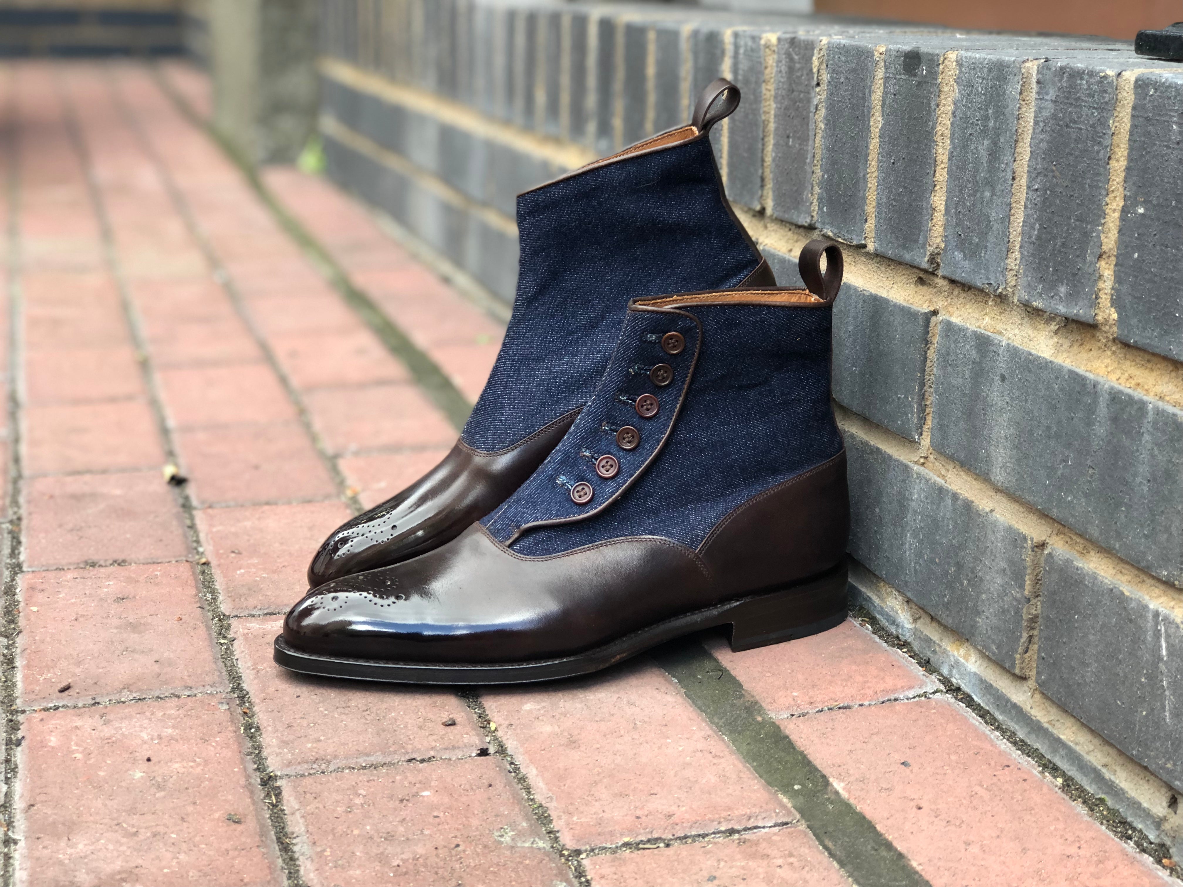 Westlake MTO Dark Brown Museum Calf Denim NGT Last Single Leather Sole