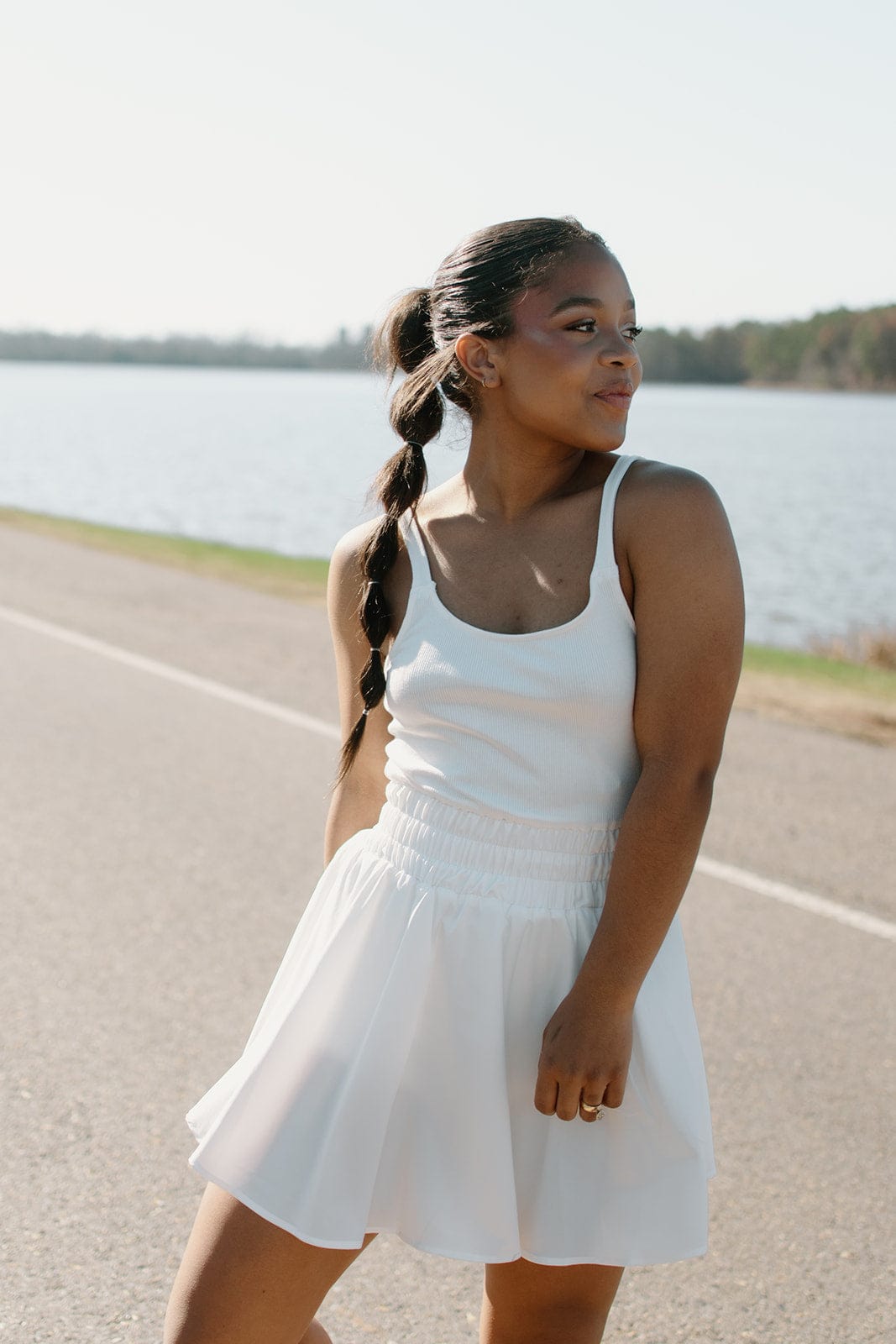 White Performance Romper Dress