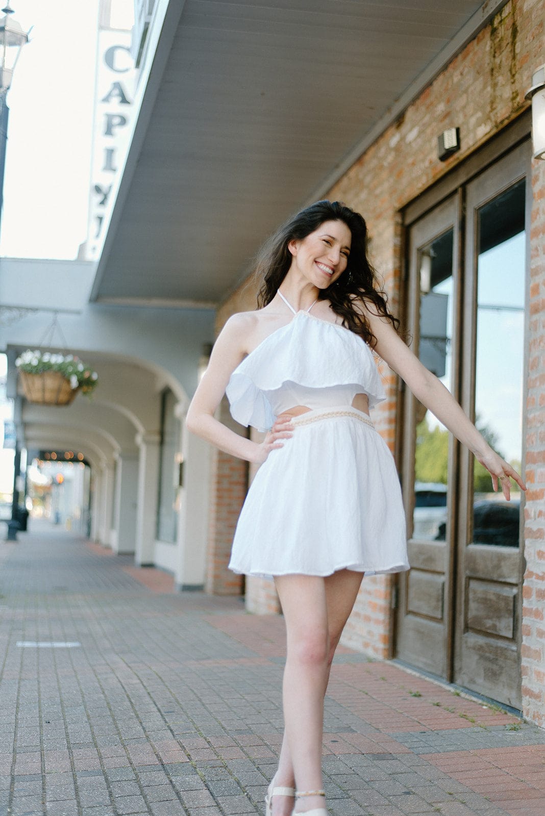 White Rope Detail Cut Out Dress - Stylish Cut Out Dress with White Rope Detail